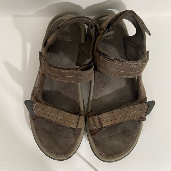 Teva Brown Leather Velcro Strap Outdoor Athletic Sandals main image 3
